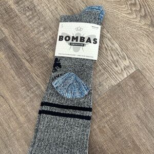 Bombas Gray and Blue Compression Socks